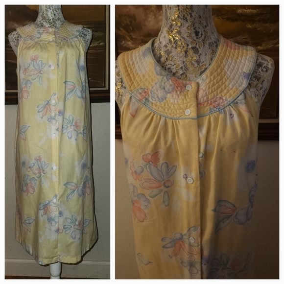 Vintage Yellow Floral Dress By Lara Dee - Picture 1 of 13